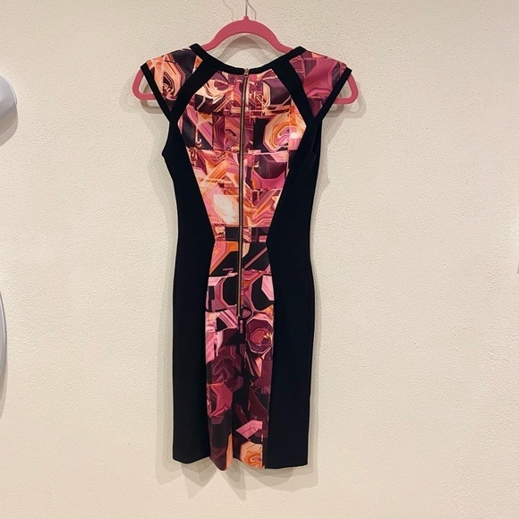 NWT TED BAKER LONDON Jasmaii Pink and Black Geometric Print Panel Dress Size 2 - Picture 5 of 5